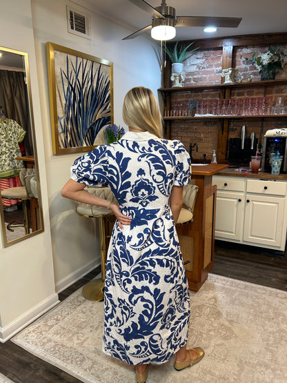 Megan Puff Sleeve Midi Dress