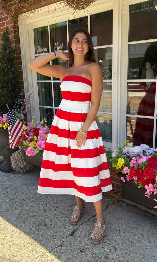Eleanor Strapless Midi Dress