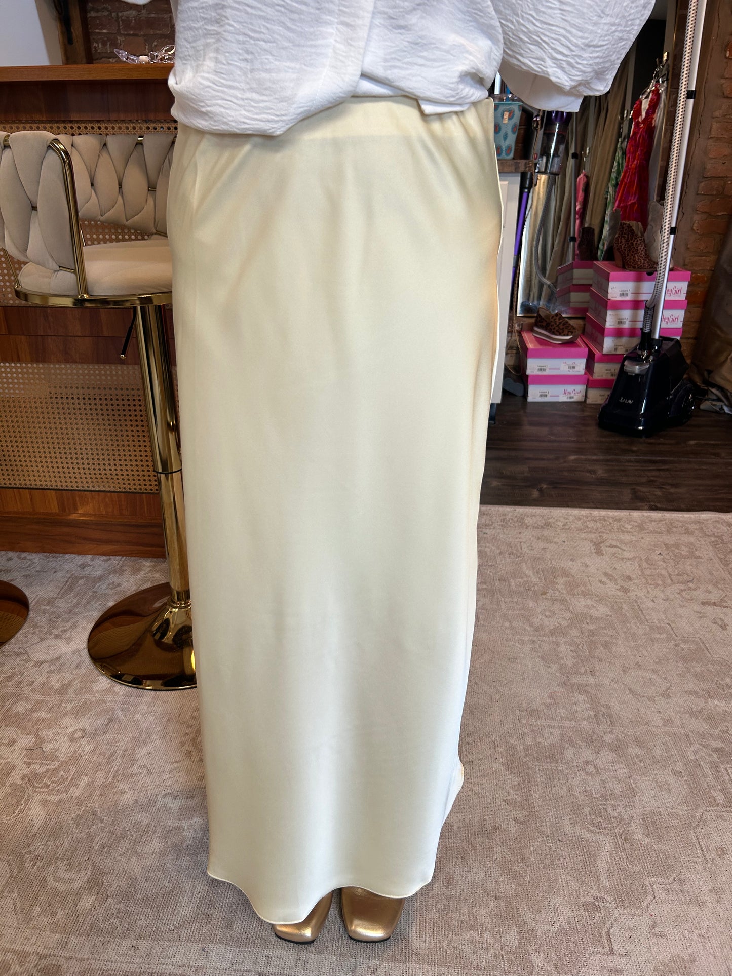 Bri Banana Satin Skirt