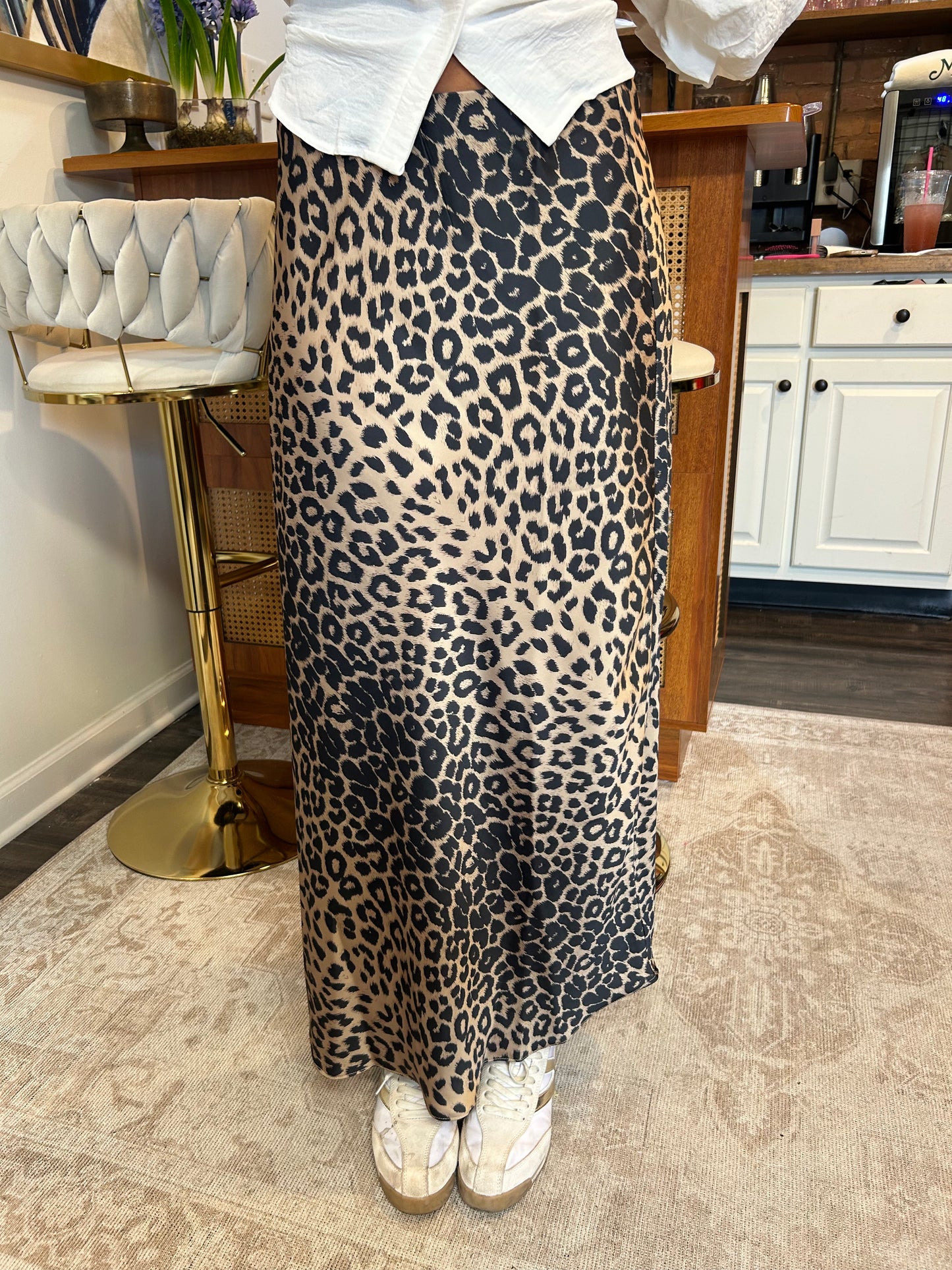 Lana Cheetah Satin Skirt