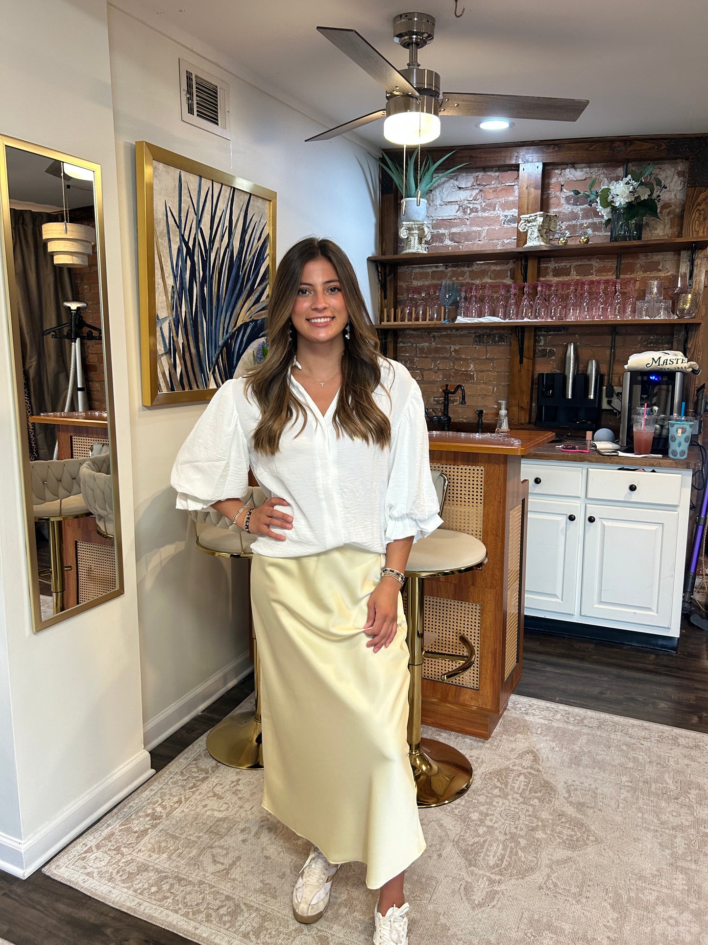 Bri Banana Satin Skirt