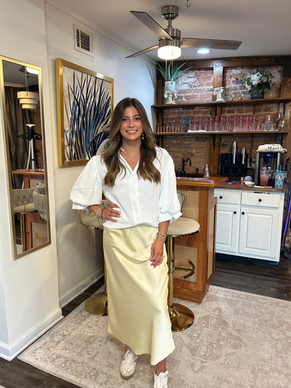 Bri Banana Satin Skirt
