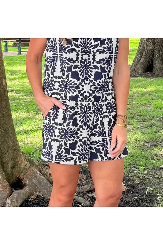 Charlotte Navy Print Bottoms