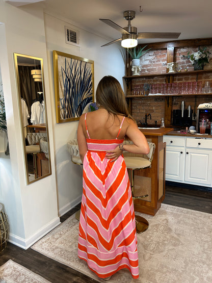 Sadie Sleeveless Striped Midi Dress