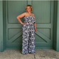 Carmen Navy & Ivory Strapless Jumpsuit