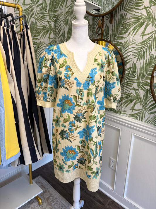 Blue Floral Mix Mini Dress