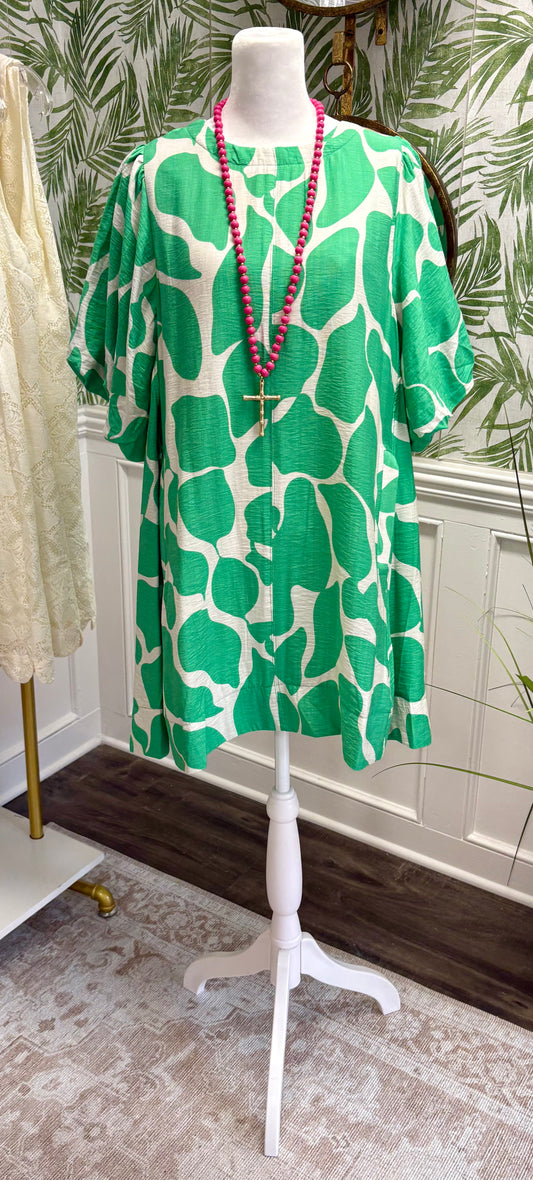 Abstract Animal Print Dress