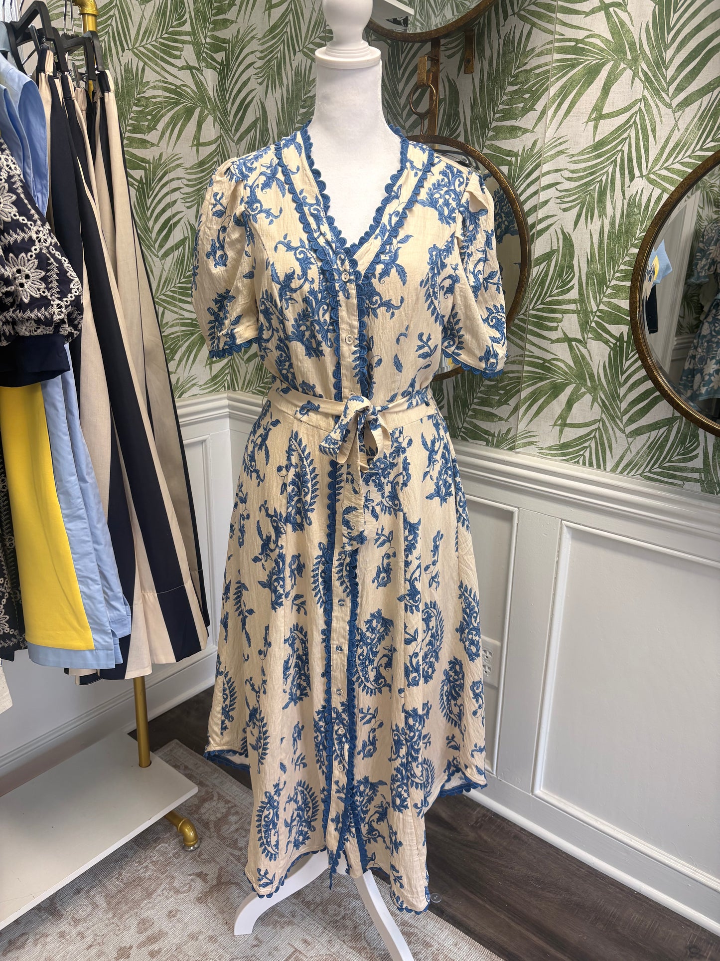 Spring Blue Tie Dress