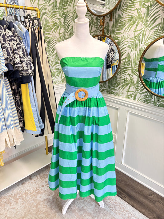 Adeline Striped Strapless Dress
