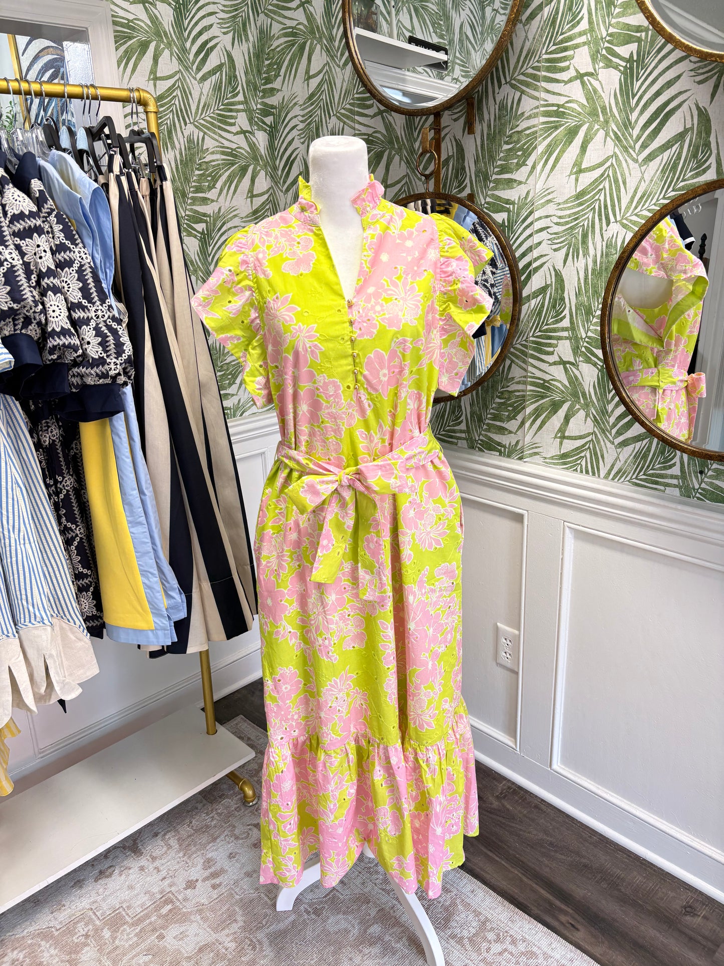 Lilly Midi Flutter Sleeve Dress