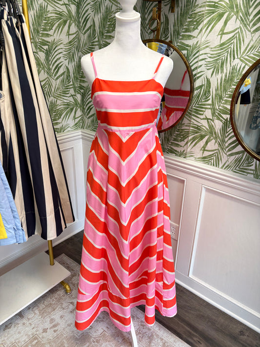 Sadie Sleeveless Striped Midi Dress