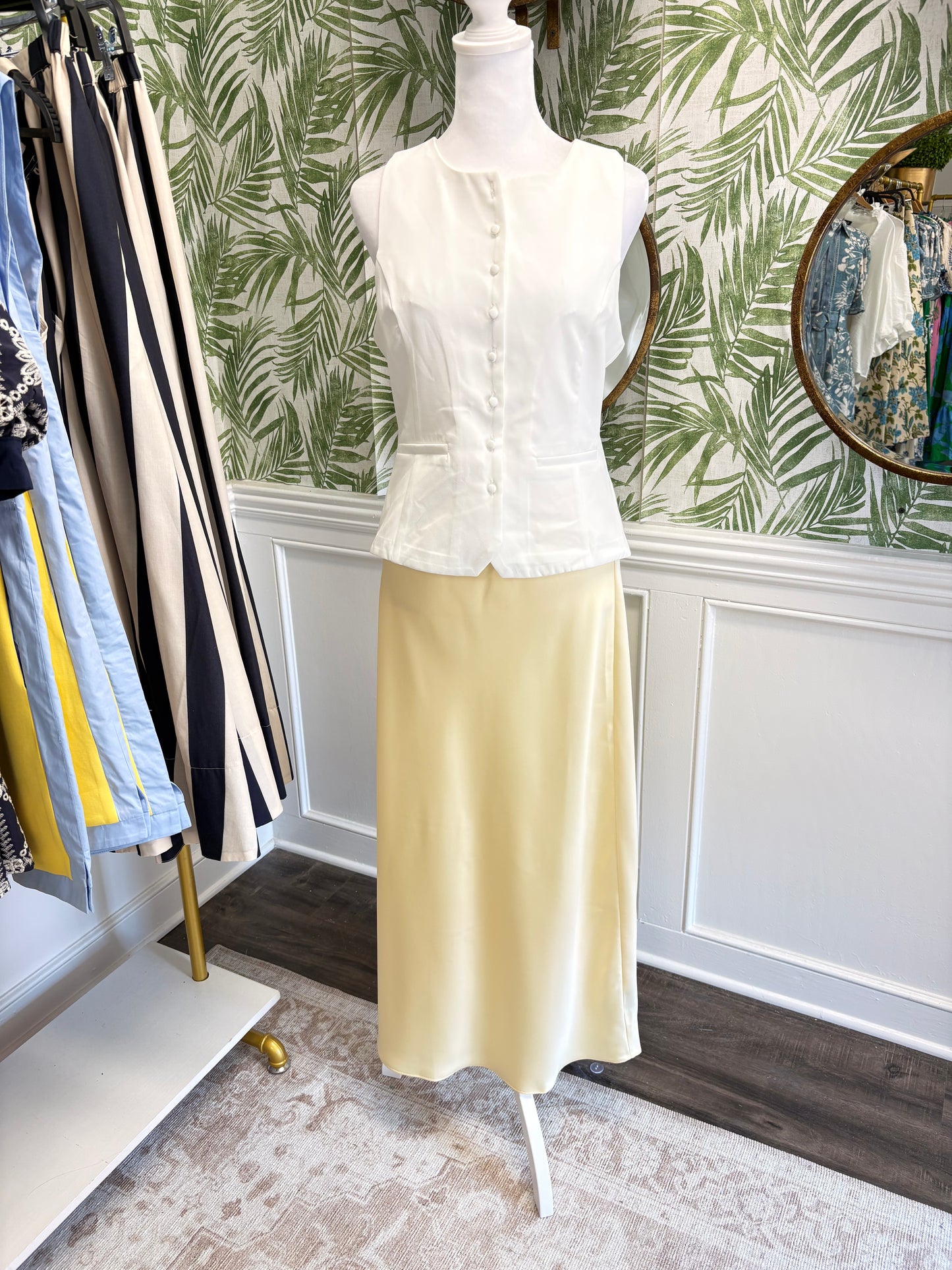Bri Banana Satin Skirt