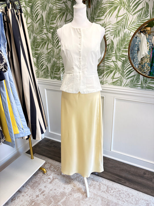 Bri Banana Satin Skirt