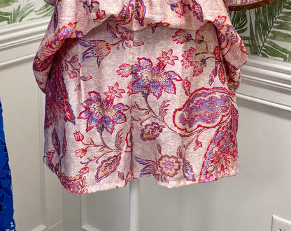 Paisley Pleated Shorts