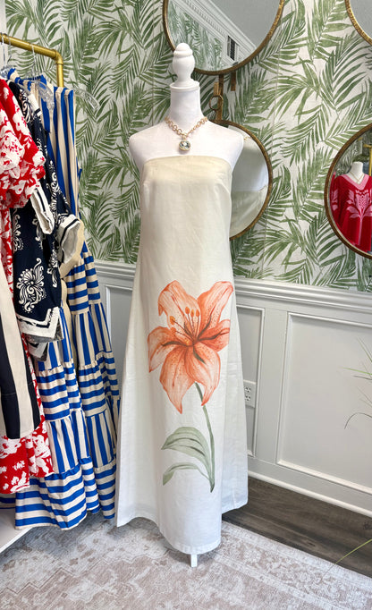 McLain Strapless Floral Dress