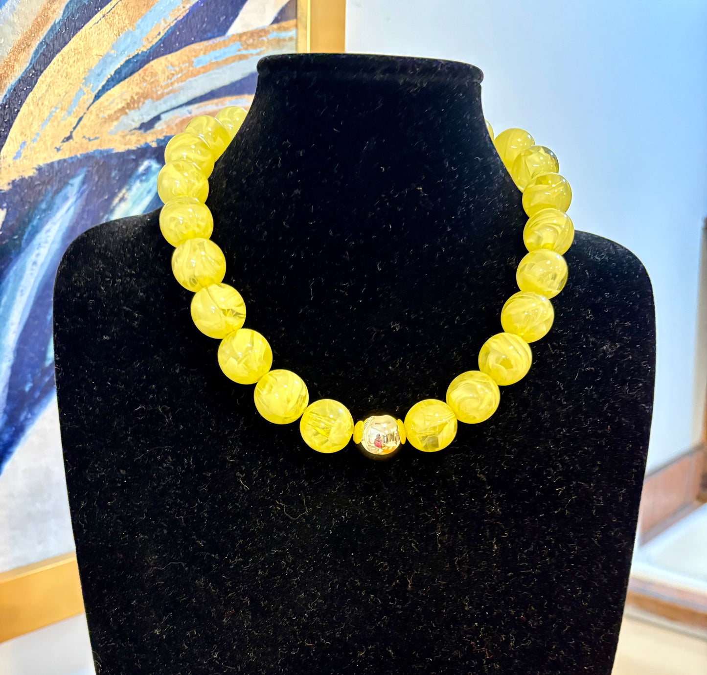 Chuncky Large Round Beaded Necklace Assorted Colors