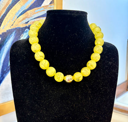 Chuncky Large Round Beaded Necklace Assorted Colors