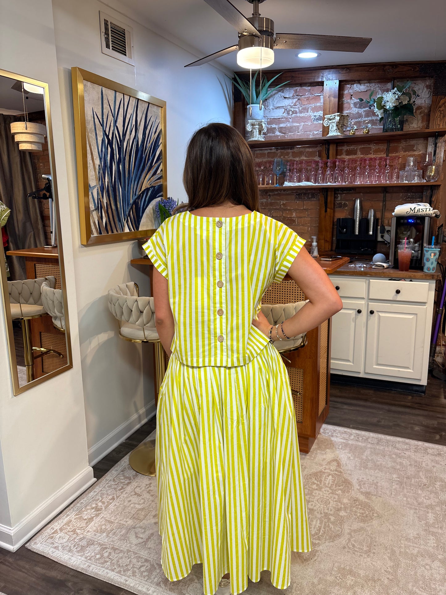 Kelsey Striped Midi Skirt