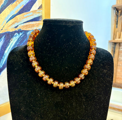 Round Small Beaded Necklace In Assorted Colors