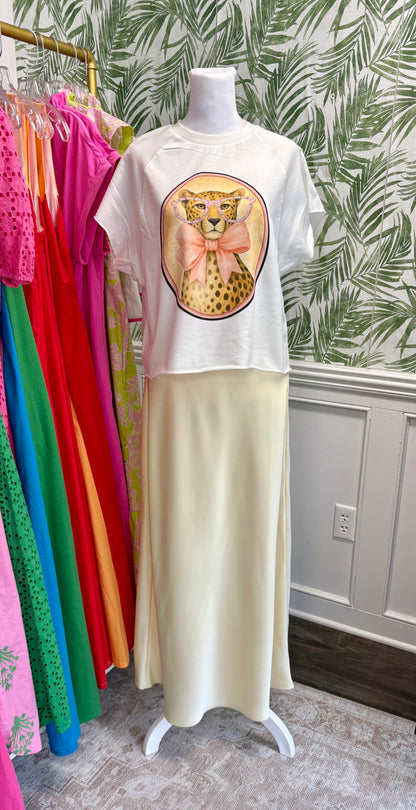 Rhinestone Cheetah With Glasses Tee