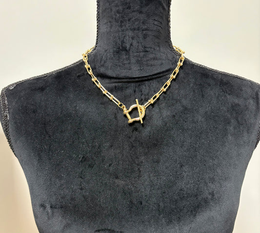 Gold Link Choker Necklace