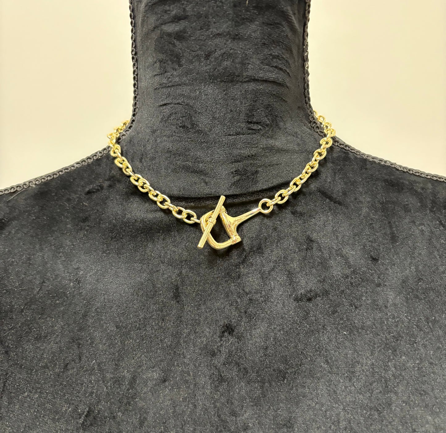 Gold Choker Toggle Necklace