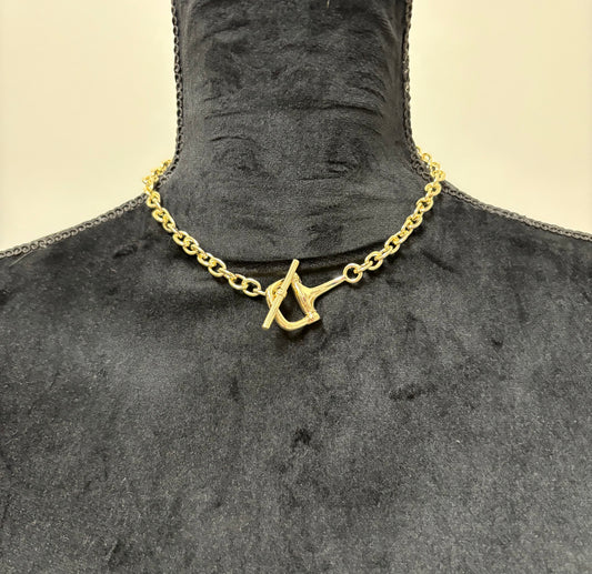 Gold Choker Toggle Necklace