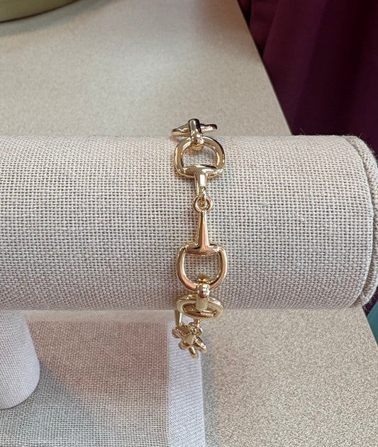 Gold Horse Bit Bracelet