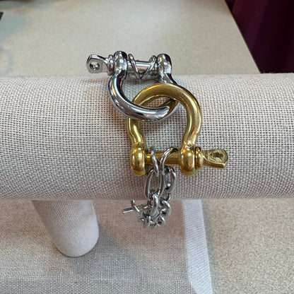 Mixed Metal Toggle Bracelet
