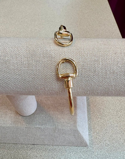 Gold Horse Bit Cuff Bracelet