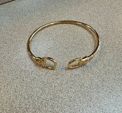 Gold Horse Bit Cuff Bracelet