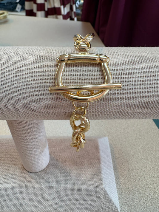 Gold Chunky Toggle Bracelet