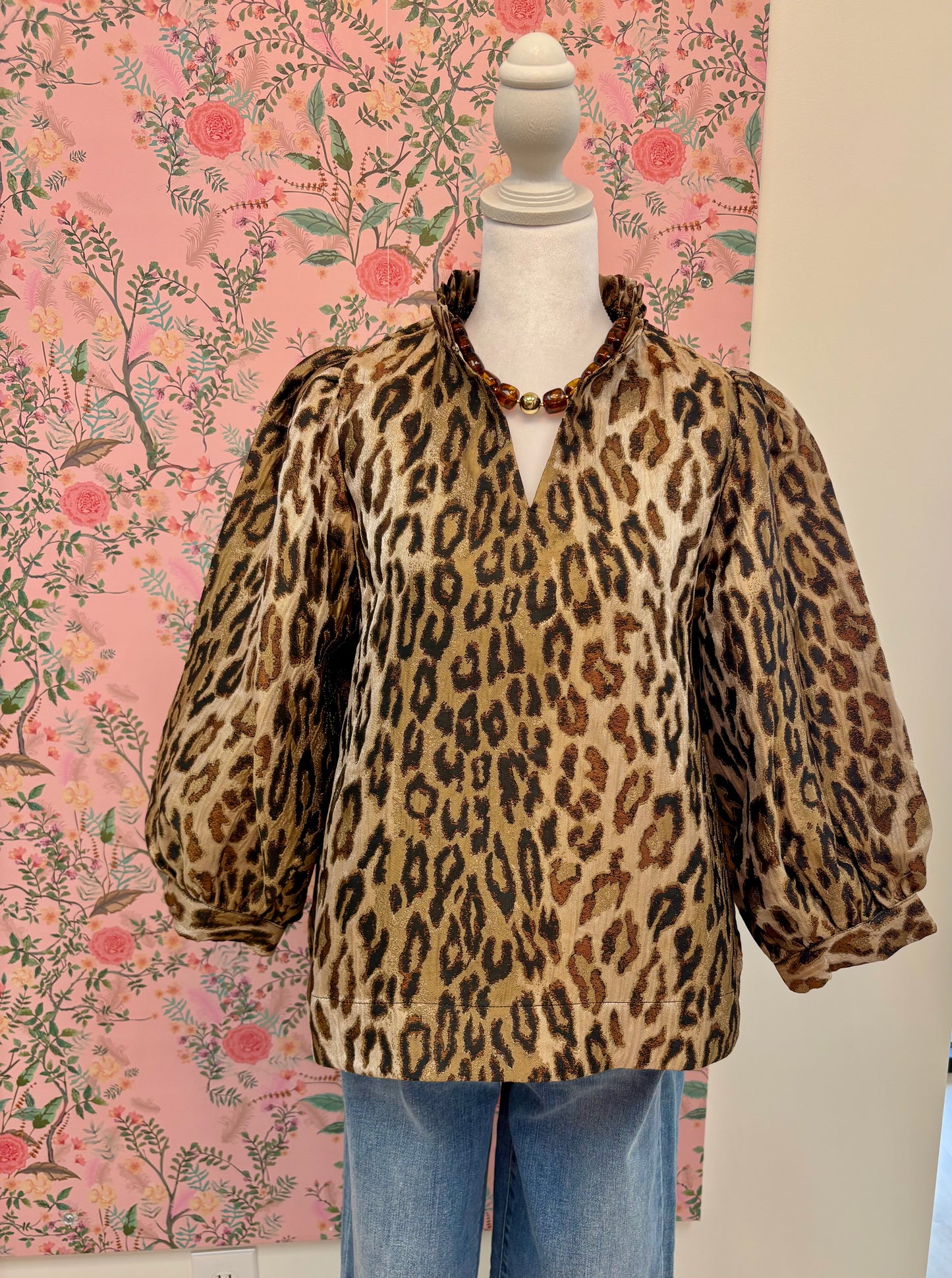 Cher Puff Sleeve Leopard Top