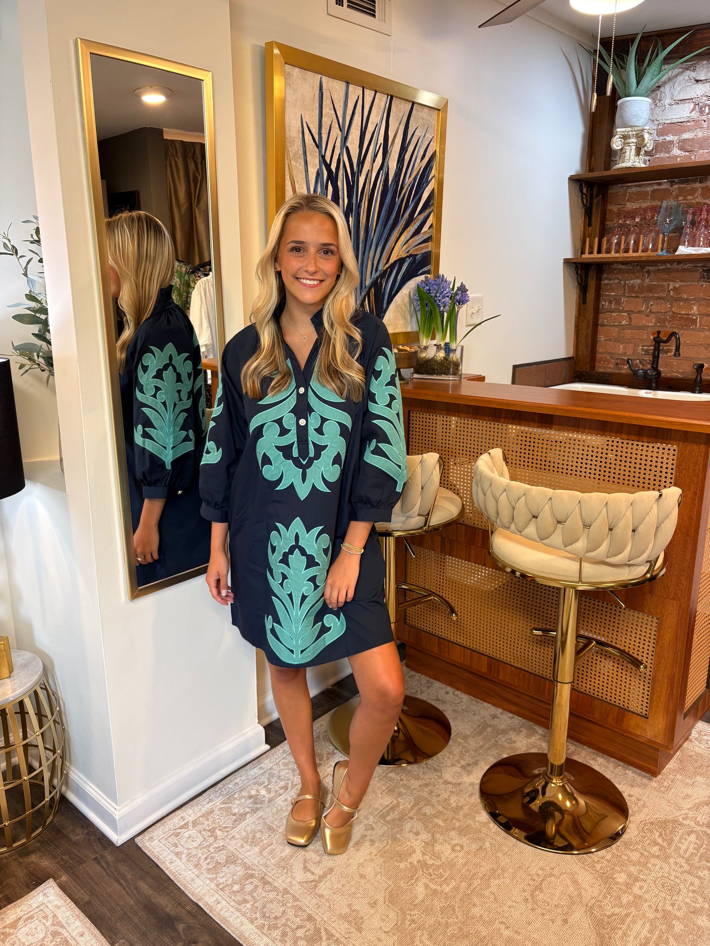 Lucy Ruffle Neck Dress