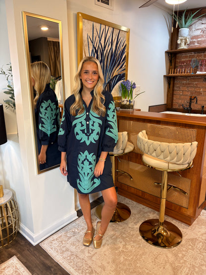 Lucy Ruffle Neck Dress