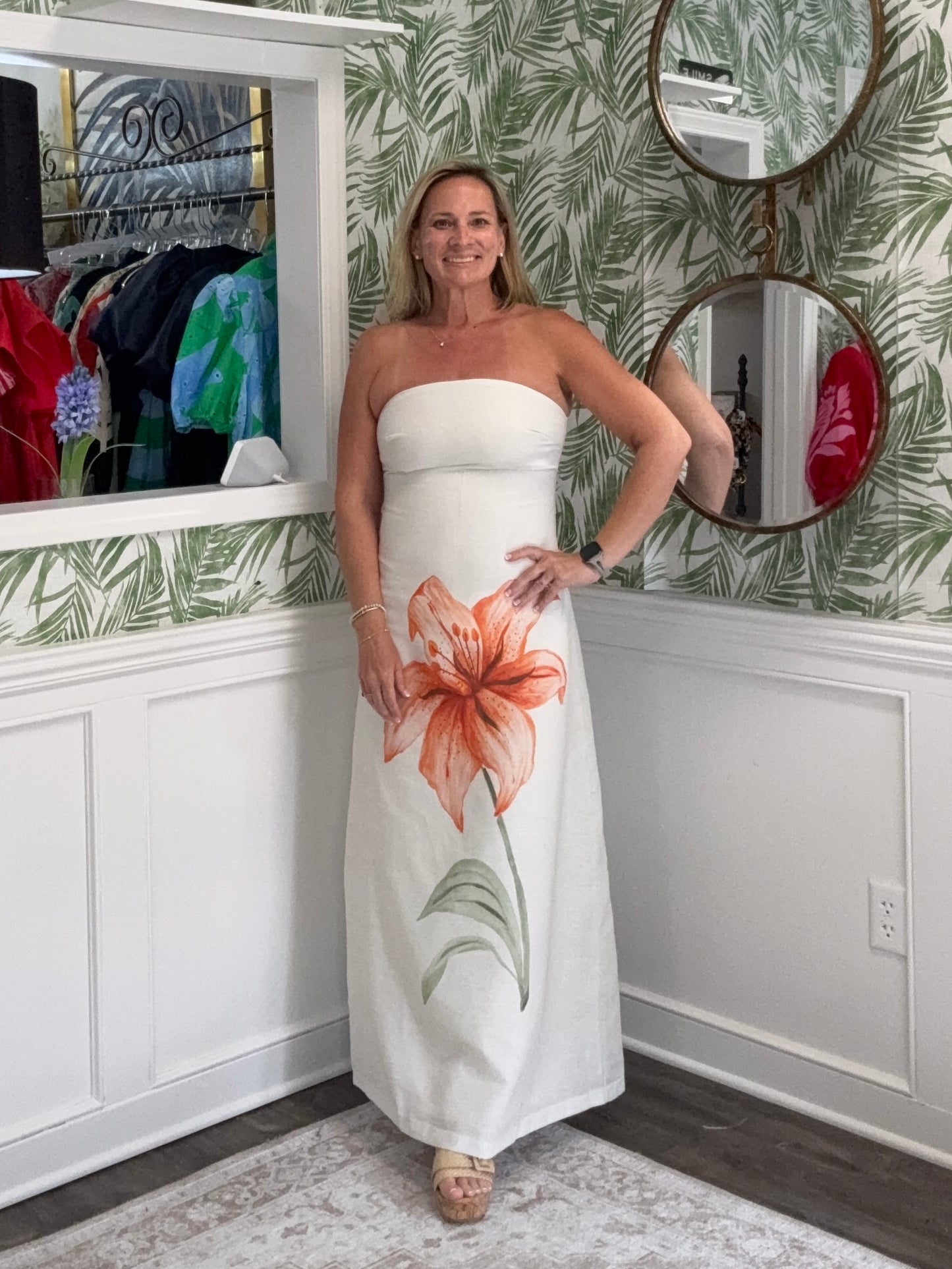 McLain Strapless Floral Dress