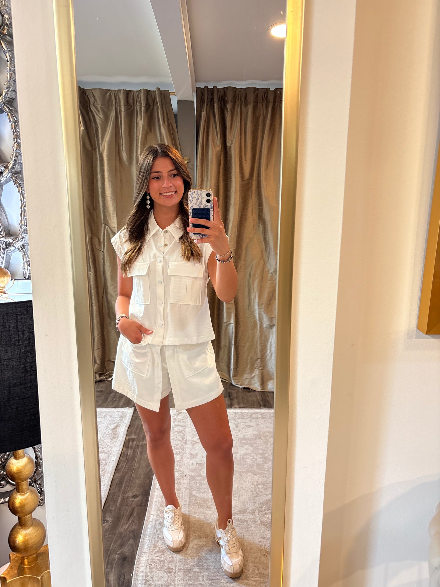 White Sleeveless/ Short Set