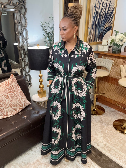 Ansley Floral Button Down Dress