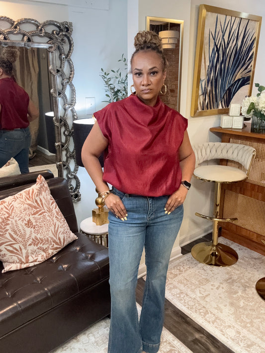 Maroon Shimmer Top