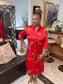 Leopard Side Dress in Red