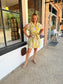 "Terri" Mosaic Floral Tie Dress