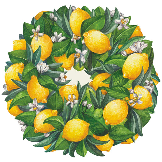 Hester & Cook - Kitchen Papers - Die Cut Lemon Wreath Placemat