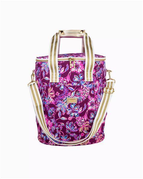 Lilly Pulitzer- August Deluxe Wine Carrier, Amerena Cherry Tropical with a Twist