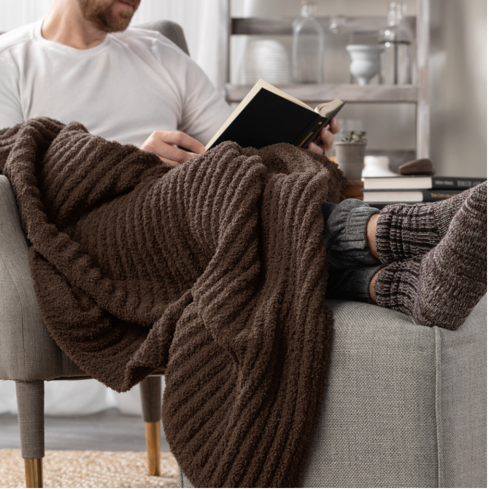 Espresso Giving Blanket - Giving Collection Knit Fabric Men's