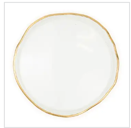 Fontaine Serving platter clear/gold 13.2x8x13.2