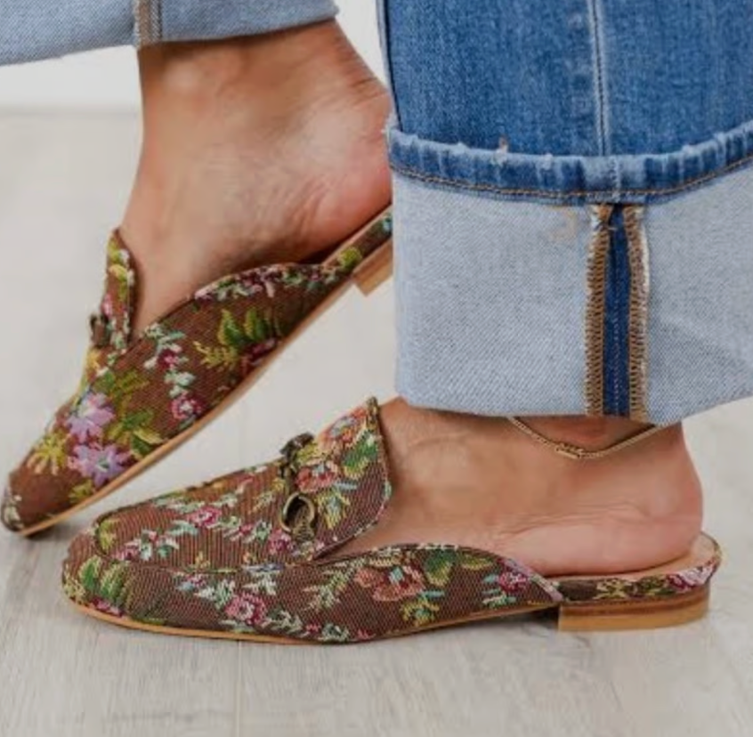 Charmer Floral Slip on Mule Shoe