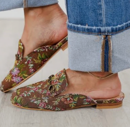Charmer Floral Slip on Mule Shoe