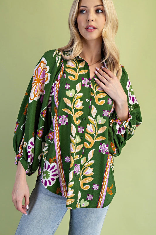 Nancy Green Floral Top