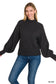 Balloon Sleeve Mock Neck Sweater