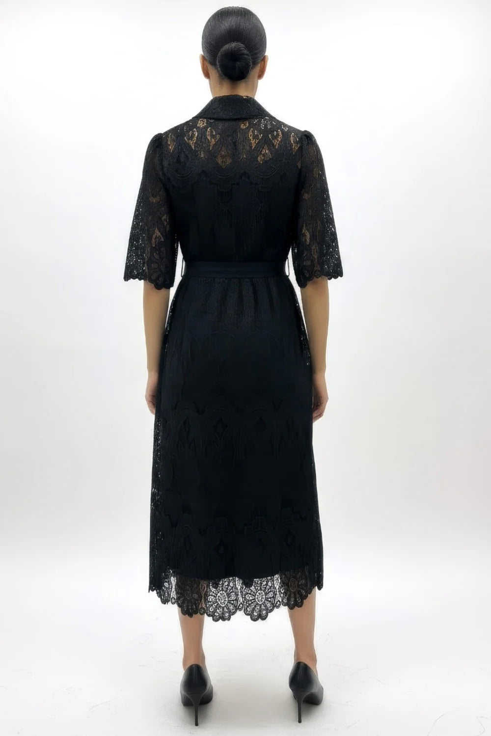 Buttons and Lace Maxi Dress